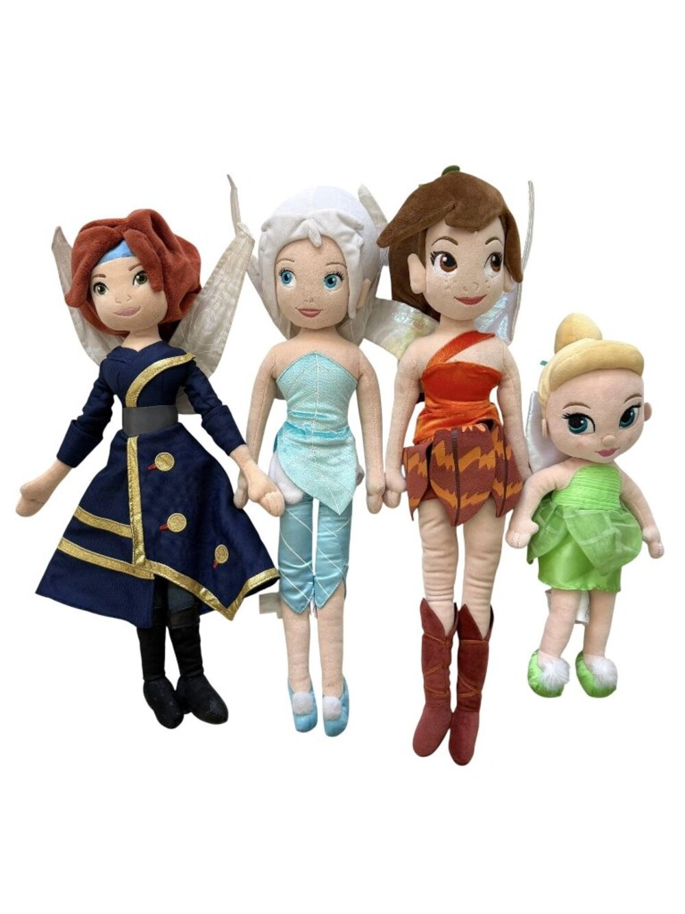 Disney Store Fairy Plush Fawn Tinker Bell Periwinkle & Zarina Fairies Lot Of 4